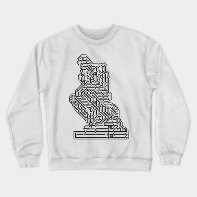 Thinker Chip Circuit Board Crewneck Sweatshirt by bulografik